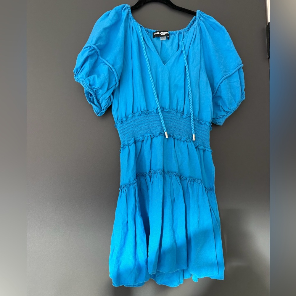 Karl Lagerfeld Vibrant Blue Ruffle Dress